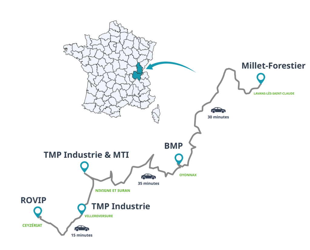 Carte 5 sites et France